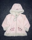 OshKosh Girls Pink Faux Suede Hooded Winter Coat Ivory Faux Fur Lining Size Sz 4 — photo 5