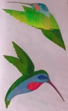 Mrs Grossman`s HUMMING BIRDS  LARGE  Opal Opalescent Stickers Super Rare! 1986