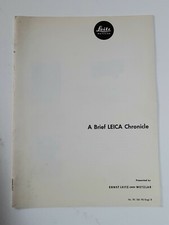 Vintage "A Brief Leica Chronicle" Brochure Pamphlet Leitz 1969 FREE SHIPPING