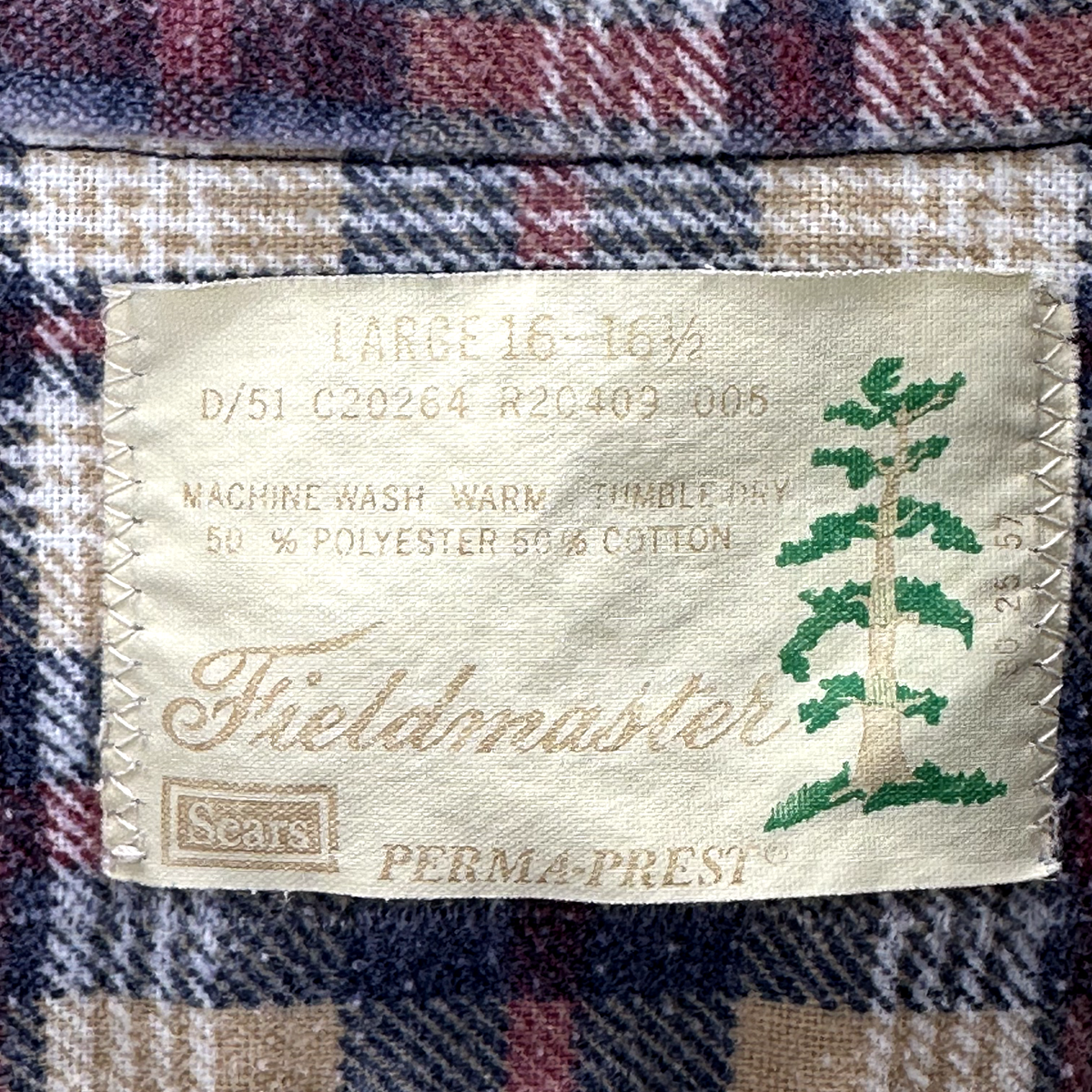Vintage Sears Fieldmaster Perma Prest Flannel Shirt Mens Vintage Sears Fieldmaster Perma Prest Flannel Shirt Mens