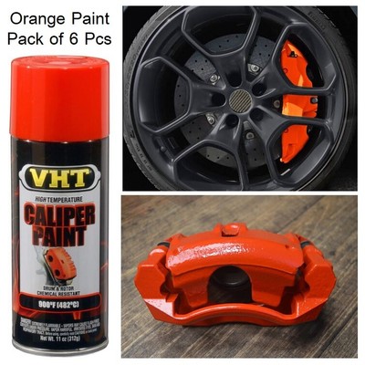Real Orange Coating High Temperature Brake Rotor Caliper Paint Spray 6 Pack Ebay