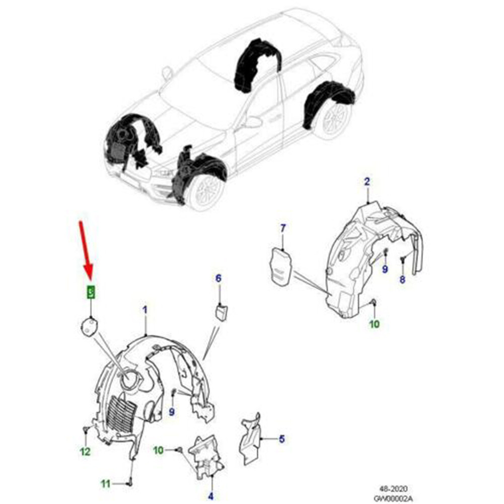 Front Wheelarch Closing Panel For Jaguar XF 20162020 FPace XE 201720