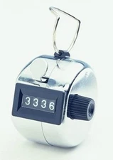 Robic 4 Digit Manual Tally Counter M-357 Number Clicker Hand Metal Counting