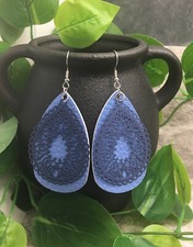 3 Silver-tone Layered Lace Leather Earring Set Drop Dangle New Free Ship A830