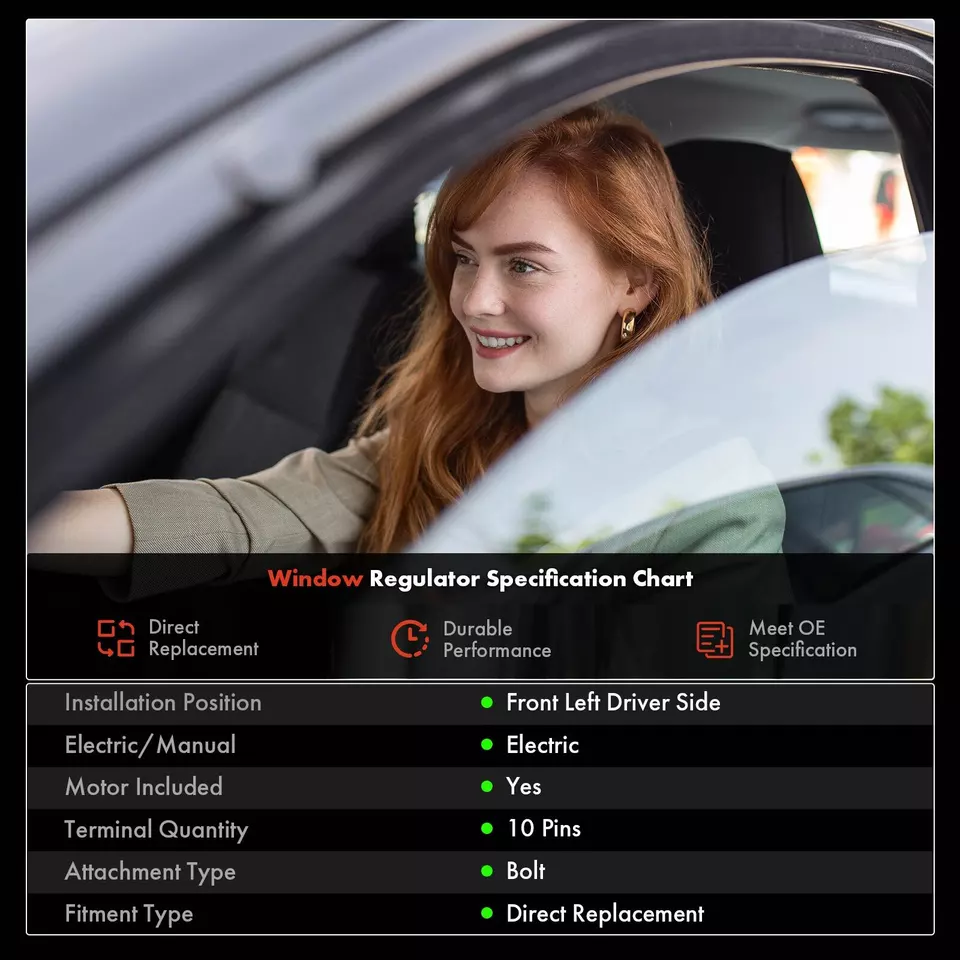 Regulador de ventana eléctrico eléctrico eléctrico eléctrico con motor para Lexus ES350 2007-2012 delantero izquierdo Foto 2 de 4
