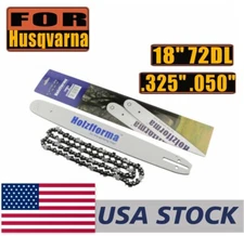 US 18In .325 .050 72DL Chainsaw Guide Bar&Chain for Husqvarna 351 353 346xp 435