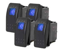  4 Pcs Marine Boat Rocker Switch ON-OFF SPST 3 Pin 1 Blue LED Car RV Motorcycle