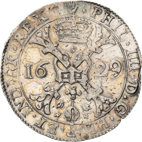 [#971122] Munten, Lage Spaanse landen, BRABANT, Filip IV, Patagon, 1629, Antwerp - Afbeelding 1 van 2