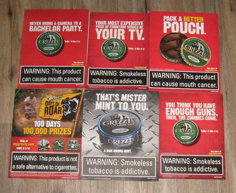 Grizzly Tobacco ADs original FULL PAGED magazine pages PHOTO advertisements 