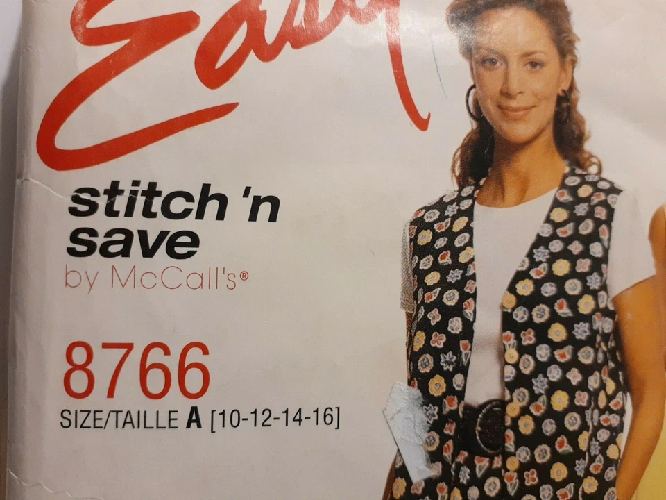 Vest Pull On Pants McCalls 8766 Sewing Pattern UC FF 10 12 14 16 Stitch N Save - Image 2 of 4