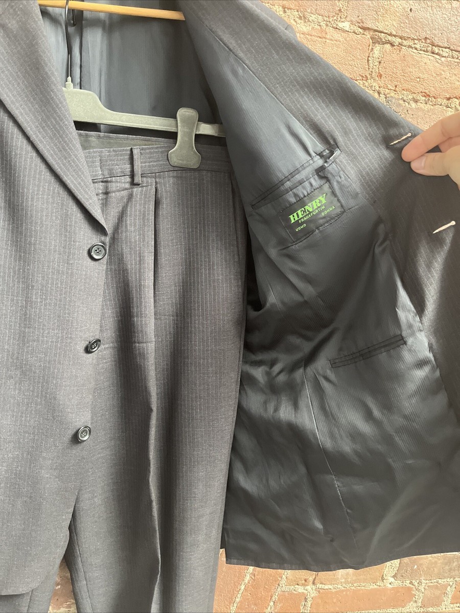 Vintage Ermenegildo Zegna Soft Men's Suit, Sz 52, Gray Pinstripe