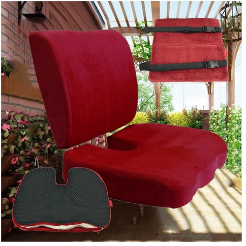 SET Memory Foam Lumbar Cushion Nonslip Seat Support Home Office Pain Orthopedics - Picture 34 of 57