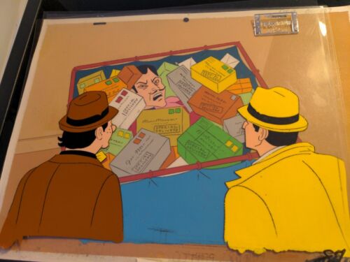 Vintage DICK TRACY Animation Cel Production Art cartoons BACKGROUND prod. Art I1 - Picture 1 of 10