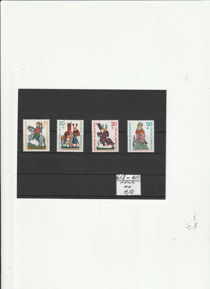 BRD Zuschlagsmarken Mi. Nr. 612 - 615 " Für die Jugend " Postfrisch - TOP XOOOX - Bild 1 von 1