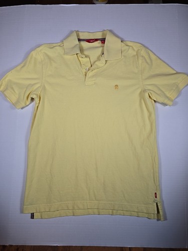 Izod Polo Shirt Small Yellow Mens Short Sleeve