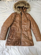 Aviatrix Leather Coat With Fur Hood