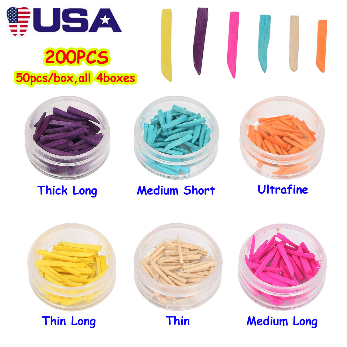 Dental Supply Interdental Composite Contoured Wooden Wedges Fixing