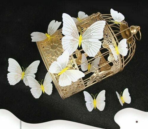 12 Stck./Set 3D Schmetterling Wandaufkleber Schmetterlinge Wohndekoration Dekor Kühlschrank - Bild 1 von 19