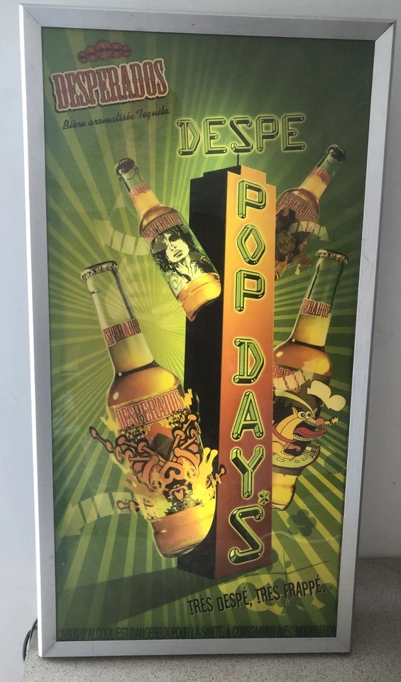 Enseigne lumineuse bière Desperados en très bon état - Photo 1/4