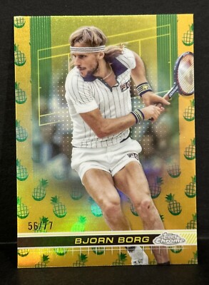 2024 Topps Chrome Tennis Legend Bjorn Borg Pineapple Refractor /77
