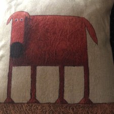 Lot Of 2 Xmas Christmas Red Dog Pillow Covers 18x18 Decorative Pillow Cases