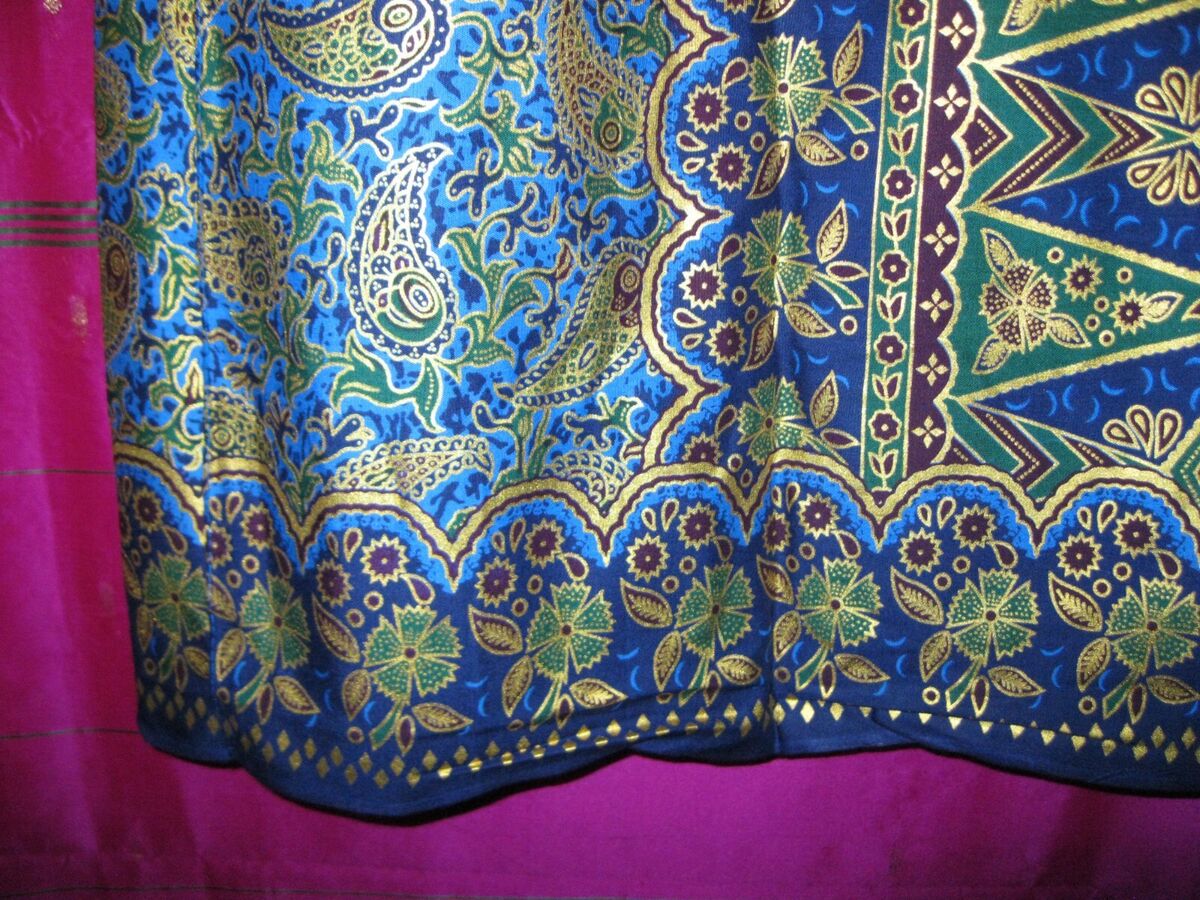 INDONESIA, SARONG OR FABRIC, LONG, BLUE , PURPLE, GREEN INDONESIA, SARONG OR FABRIC, LONG, BLUE , PURPLE, GREEN