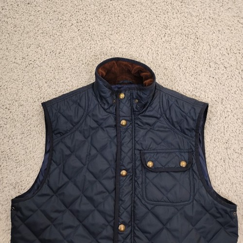 Polo Ralph Lauren Jacket Mens Large Blue Vest Quilted Snap Full Zip Corduroy A2 - Picture 2 of 18