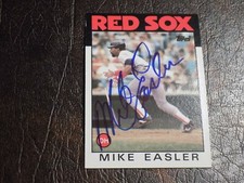 MIKE EASLER AUTOGRAPHED 1986 TOPPS RED SOXS CARD W/COA #477