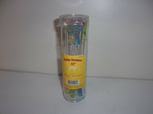 Nuovo 8 Bastoncini Agitatore in Plastica per Bevande Estivi Marca Target Casa ALoha - Foto 1 di 8