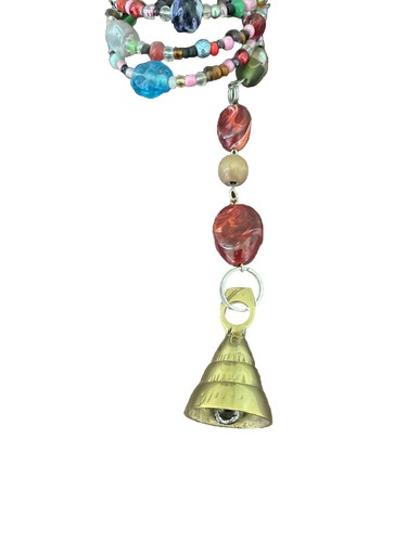 Beaded Hanging Brass Bell Decor - Picture 4 of 4