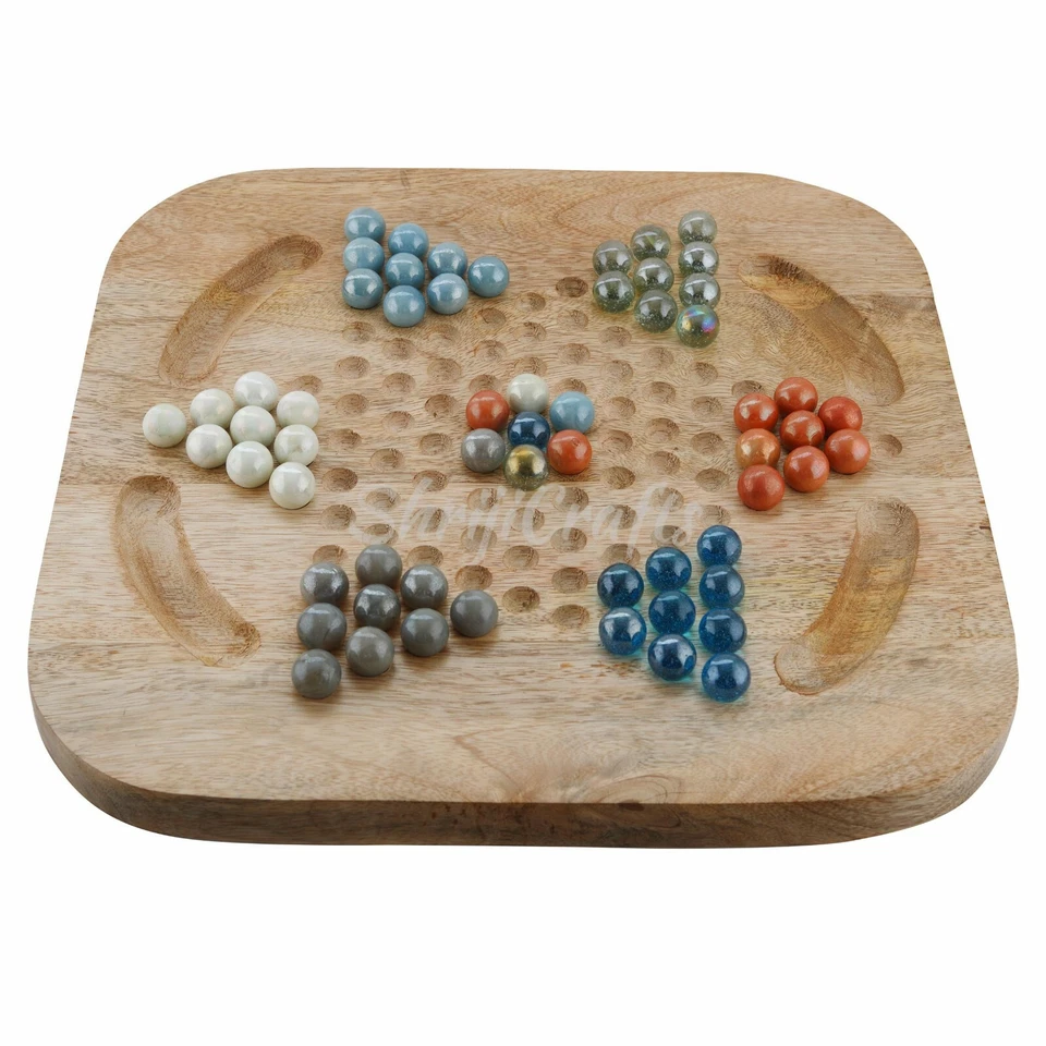 Shriji Wooden Chinese Checkers Brainvita Unique Game Set with 12-inch Board - Image 4 of 4