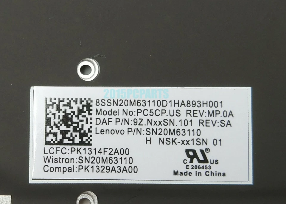 Nuevo Teclado Lenovo Ideapad 330S-15ARR 330S-15AST 330S-15IKB Retroiluminado EE. UU. Foto 3 de 4