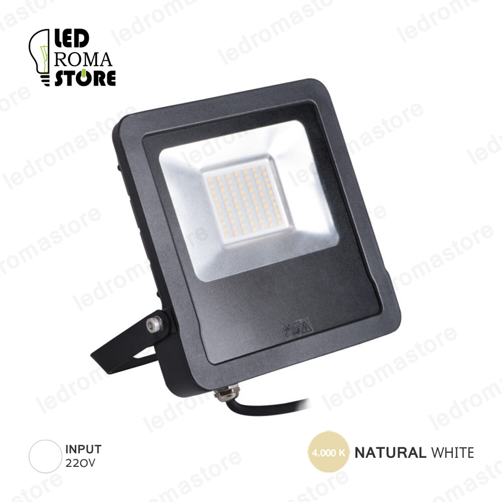 Faro Esterno LED 50W Nero 4000K IP65 - Luce Sicura per Casa