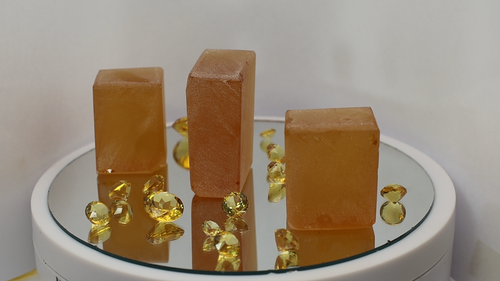 Rough Citrine golden yellow NANO heat resistant synthetic citrine lab gemstone - Video 1 of 1