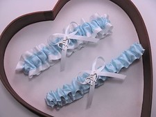 NEW Light Blue White Wedding Garter Prom Homecoming GetTheGoodStuff A  