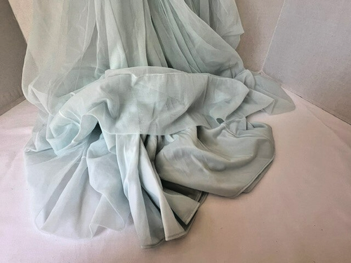 VTG HENSON KICKERNICK Women Baby Doll Nightie BLUE DOUBLE LAYER CHIFFON Size 34 - Picture 4 of 6