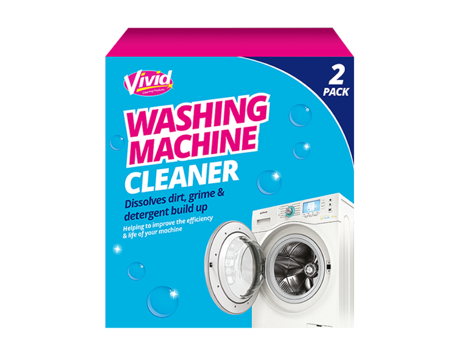2PK Washing Machine Cleaner Powder Sanitize Eliminate Odour Mould Dirt