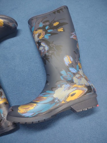 Chooka Womens Floral Rain Boot Size 6M US Grey Multi Colored - Picture 4 of 11
