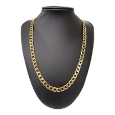 9ct 9k Yellow Gold Italian Curb Cuban Mens Chain Necklace 52.98 Grams 65.5cm New