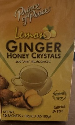 Lemon Ginger Tea Instant Ginger Honey Crystals, 10 Sachets -2 Boxes