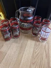 Vintage Coca-Cola Tiffany style Picture And Glass Set ￼