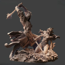 1/24 Scale Fantasy Warrior vs Undead Executioner Resin Model Kit Unpainted