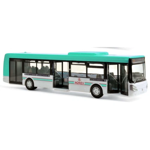 BUS IRISBUS PLASTIGAM Cm 26x6x6 TURQOISE 1:43 Norev Autobus Modellino Nuovo - Immagine 2 di 3