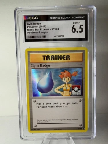 Pokemon Gym Badge (Misty) XY204 XY Black Star Promo CGC 6.5 Graded Card