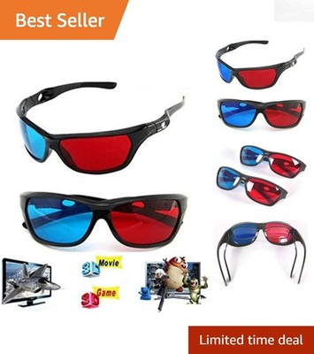 Comfortable 3D Glasses Set - Red and Blue Anaglyph for Movies & YouTube