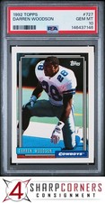 1992 TOPPS #727 DARREN WOODSON RC COWBOYS PSA 10