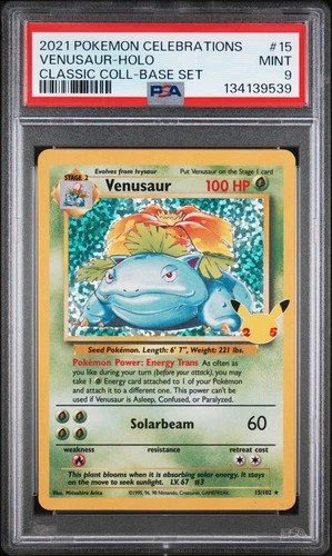 2021 POKEMON CELEBRATIONS CLASSIC COLL #15 VENUSAUR-HOLO PSA 9