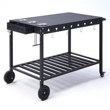 GVGBUK Portable Outdoor Grill Table with 41.46 23.82 30.51 - Black, Black