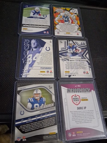 2025 Tyler Warren Rookie 6 card Lot Colts - Picture 2 of 2