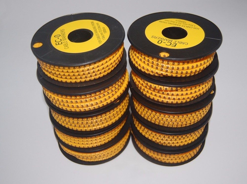 10000PCS For Cable Markers Number 0-9 soft PVC 10 Rolls 1.5-3mm2 wire EC-0